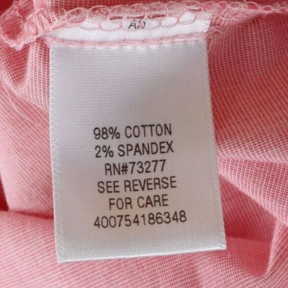 Croft &‎ Barrow Shirt Button Down Collar Mens L Salmon Pink Stretch Long Sleeve - Picture 7 of 7